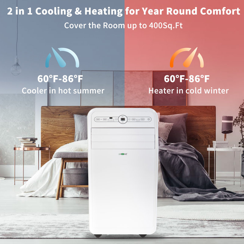 Uhome 11500 BTU Portable Air Conditioner for 400 Square Feet with
